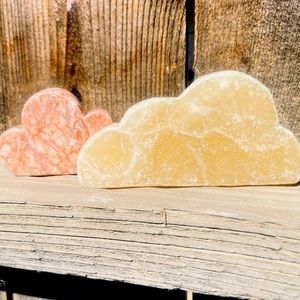 Pair of 2 Calcite & Quartz Hand Carved Clouds Set #27